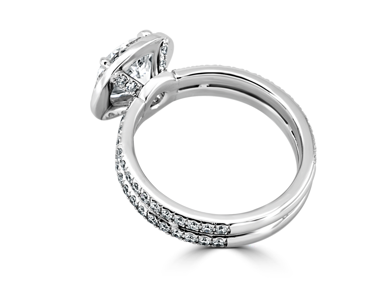 Antique Cushion Dual Shank Halo Ring | Victor Canera