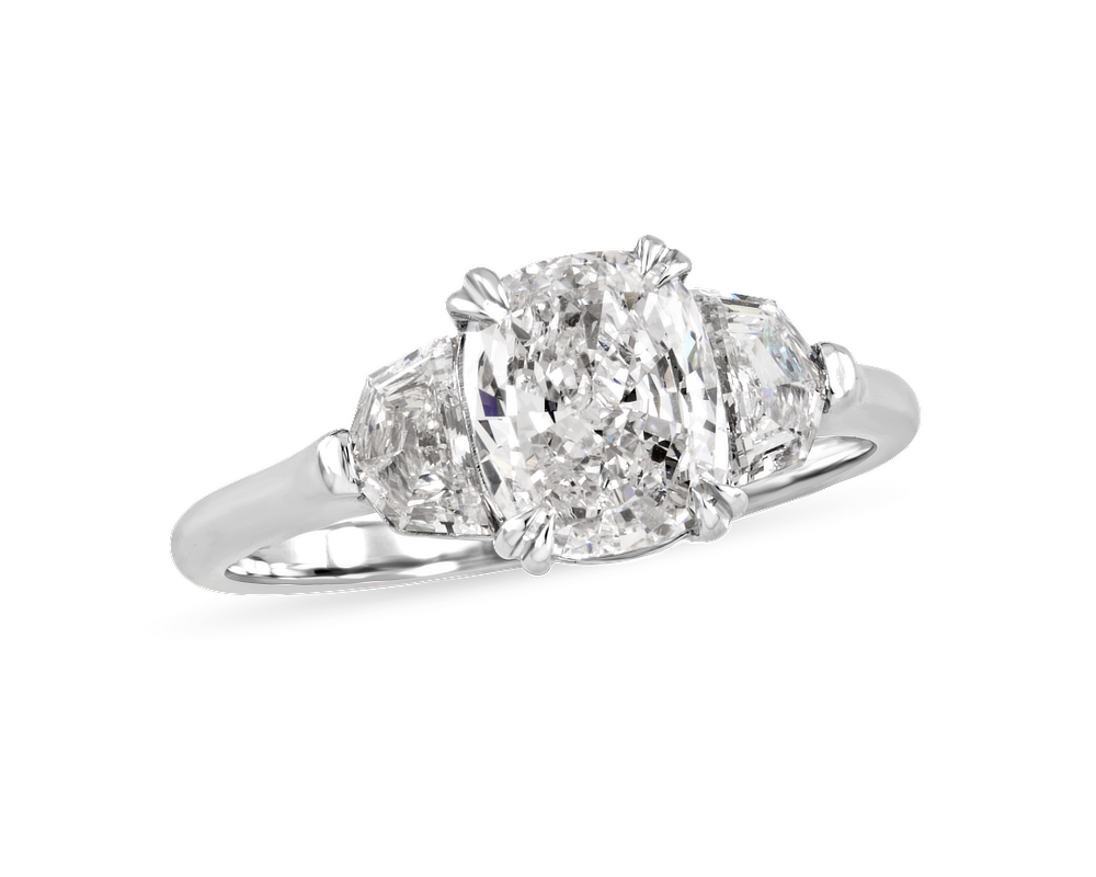 Cushion & Shield Three-Stone Ring | Victor Canera